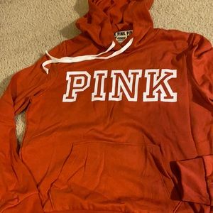 PINK nwot burnt orange hoodie size small
